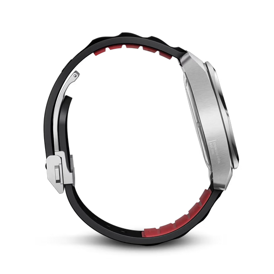 Victorinox I.N.O.X. Automatic herreklokke med sort skive, kasse i stål og gummirem. 200 meter vanntett.