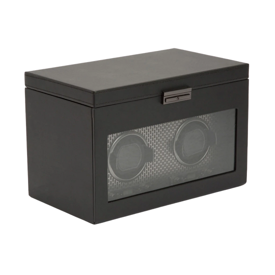 Wolf Axis Double Watch winder with storage - 469303 - urmakerlarsen.no