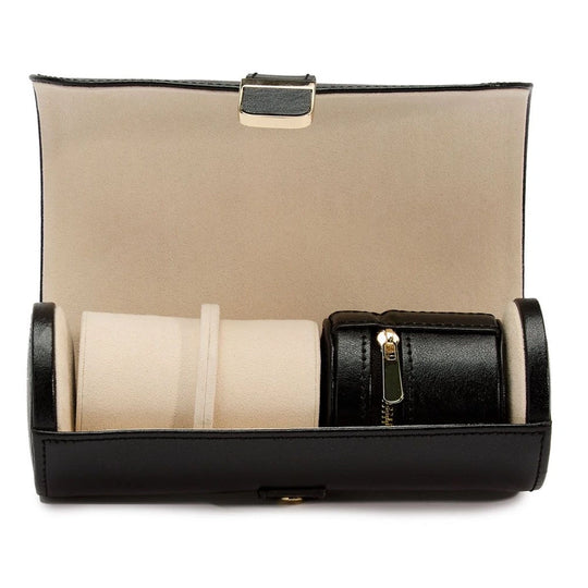 WOLF Palermo Double Watch Roll with Jewelry Pouch - 213902 - urmakerlarsen.no