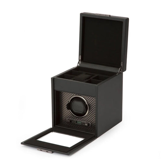 WOLF Axis Single Watch Winder With storage - 469203 - urmakerlarsen.no