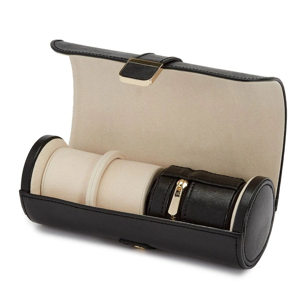 WOLF Palermo Double Watch Roll with Jewelry Pouch - 213902 - urmakerlarsen.no
