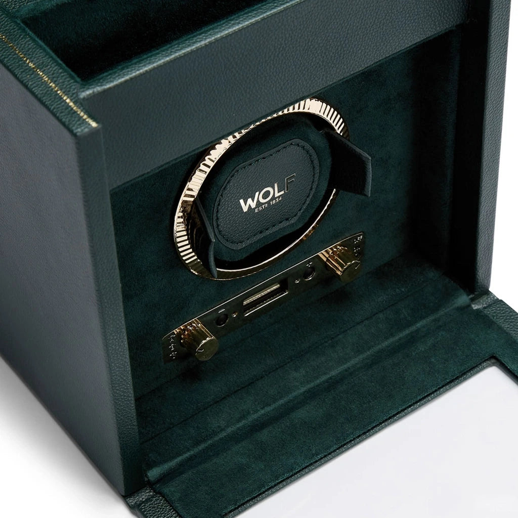 Wolf British Racing Single watch winder with storage - 792141 - urmakerlarsen.no