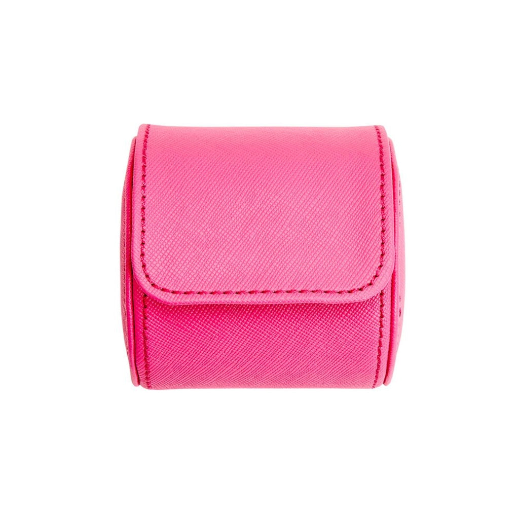 Beskytt klokkene dine med stil mens du reiser med Tutti Frutti Single Watch Roll i rosa. Perfekt for reise og hjemmebruk. Kommer med justerbart lokk.
