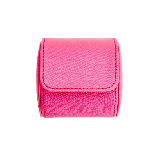 Beskytt klokkene dine med stil mens du reiser med Tutti Frutti Single Watch Roll i rosa. Perfekt for reise og hjemmebruk. Kommer med justerbart lokk.