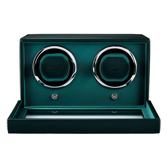 WOLF Cub Double Watch Winder with Cover - 461241 - urmakerlarsen.no