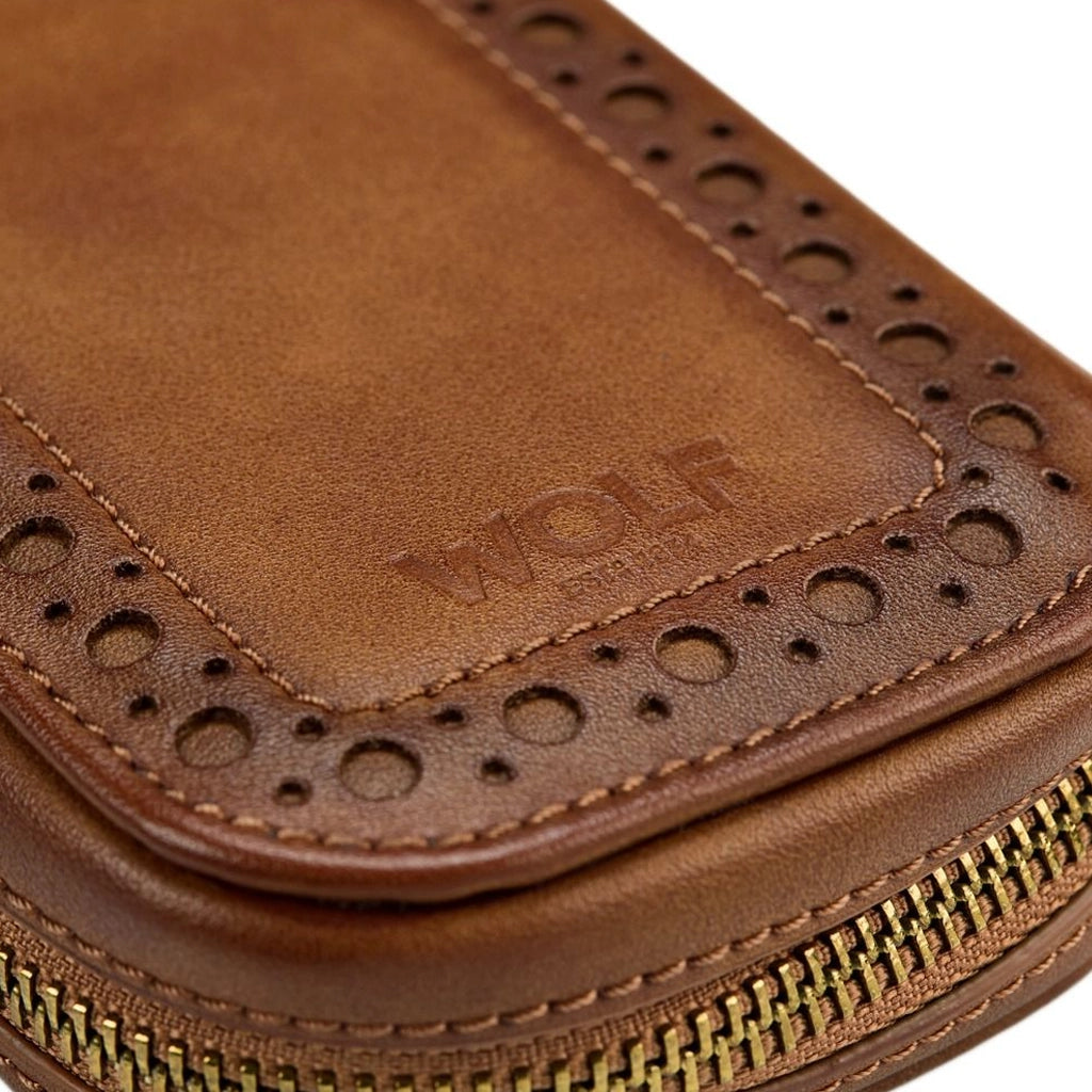 WOLF Brogue 2 Piece Watch Zip Case - 443406 - urmakerlarsen.no
