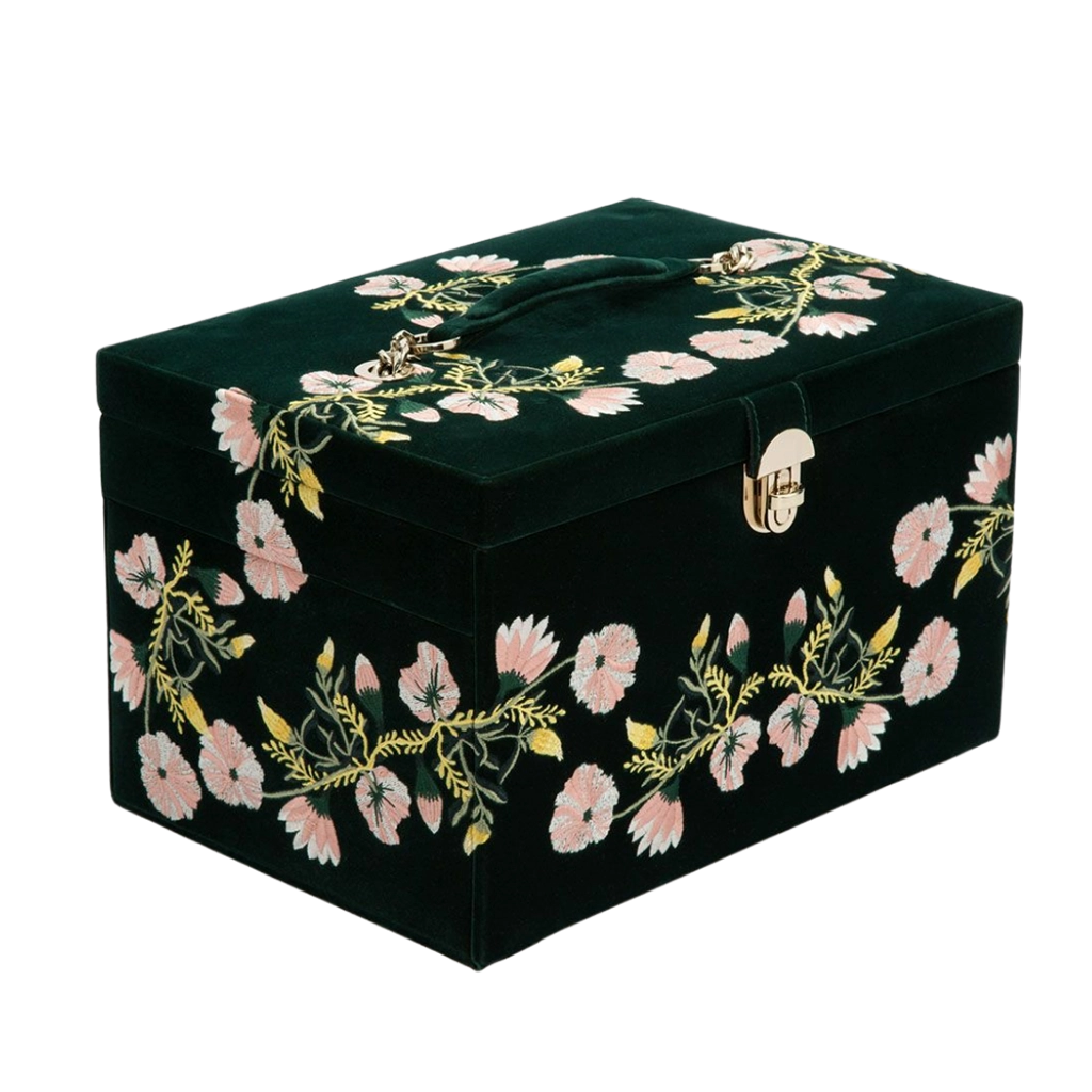 WOLF Zoe Large Jewelry Box Forest Green - 393012 - urmakerlarsen.no