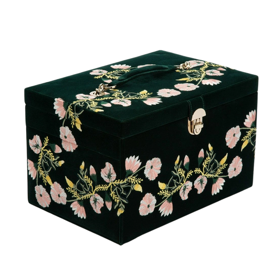 WOLF Zoe Large Jewelry Box Forest Green - 393012 - urmakerlarsen.no