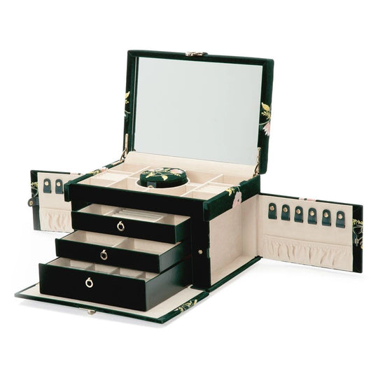 WOLF Zoe Large Jewelry Box Forest Green - 393012 - urmakerlarsen.no