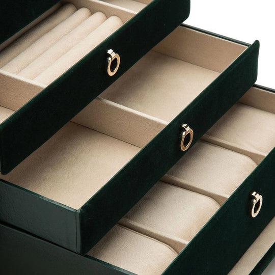 WOLF Zoe Large Jewelry Box Forest Green - 393012 - urmakerlarsen.no