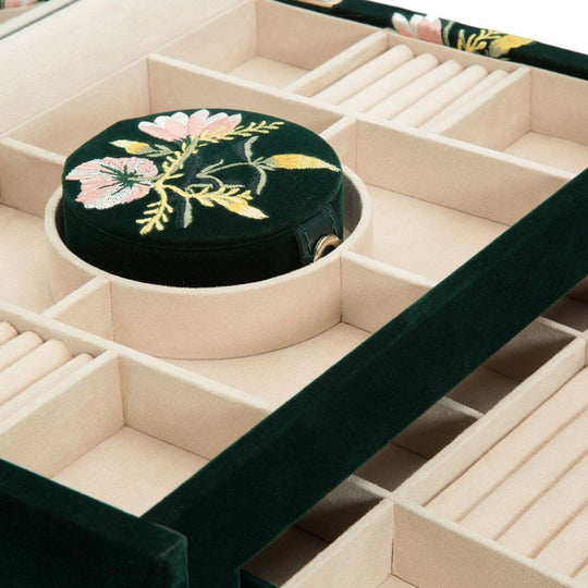 WOLF Zoe Large Jewelry Box Forest Green - 393012 - urmakerlarsen.no
