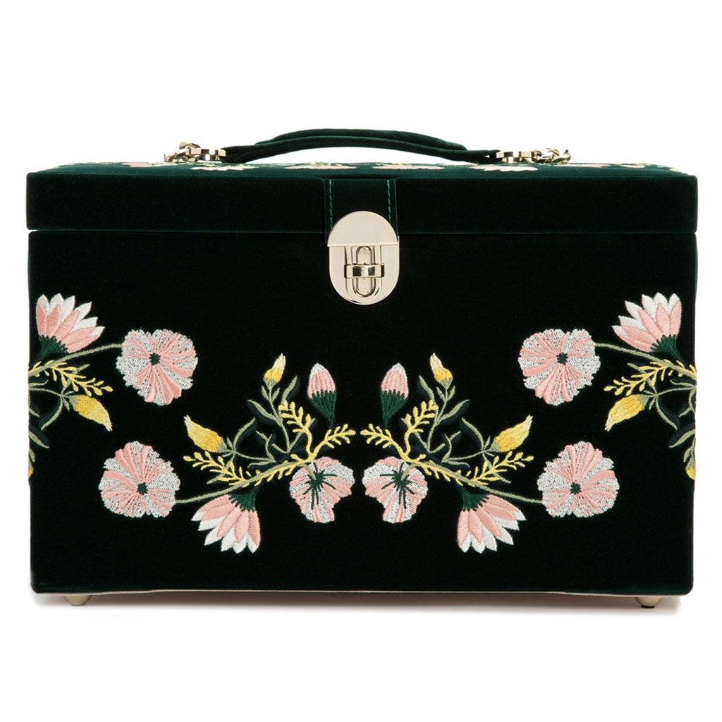 WOLF Zoe Large Jewelry Box Forest Green - 393012 - urmakerlarsen.no